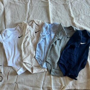 Nike Baby Bodysuit Set - White, Tan, Blue, Gray, and Navy